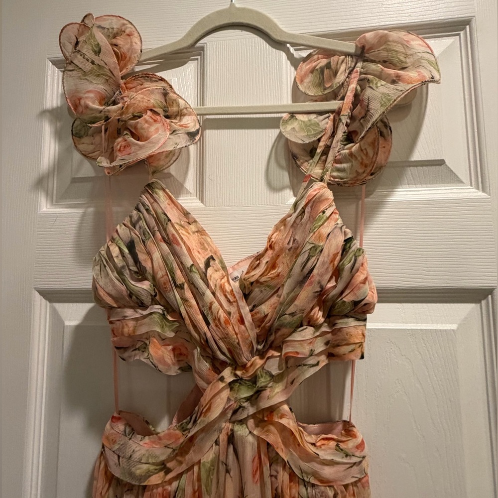 ASTR Peach Floral Ruffle Maxi Dress - Picture 7 of 10